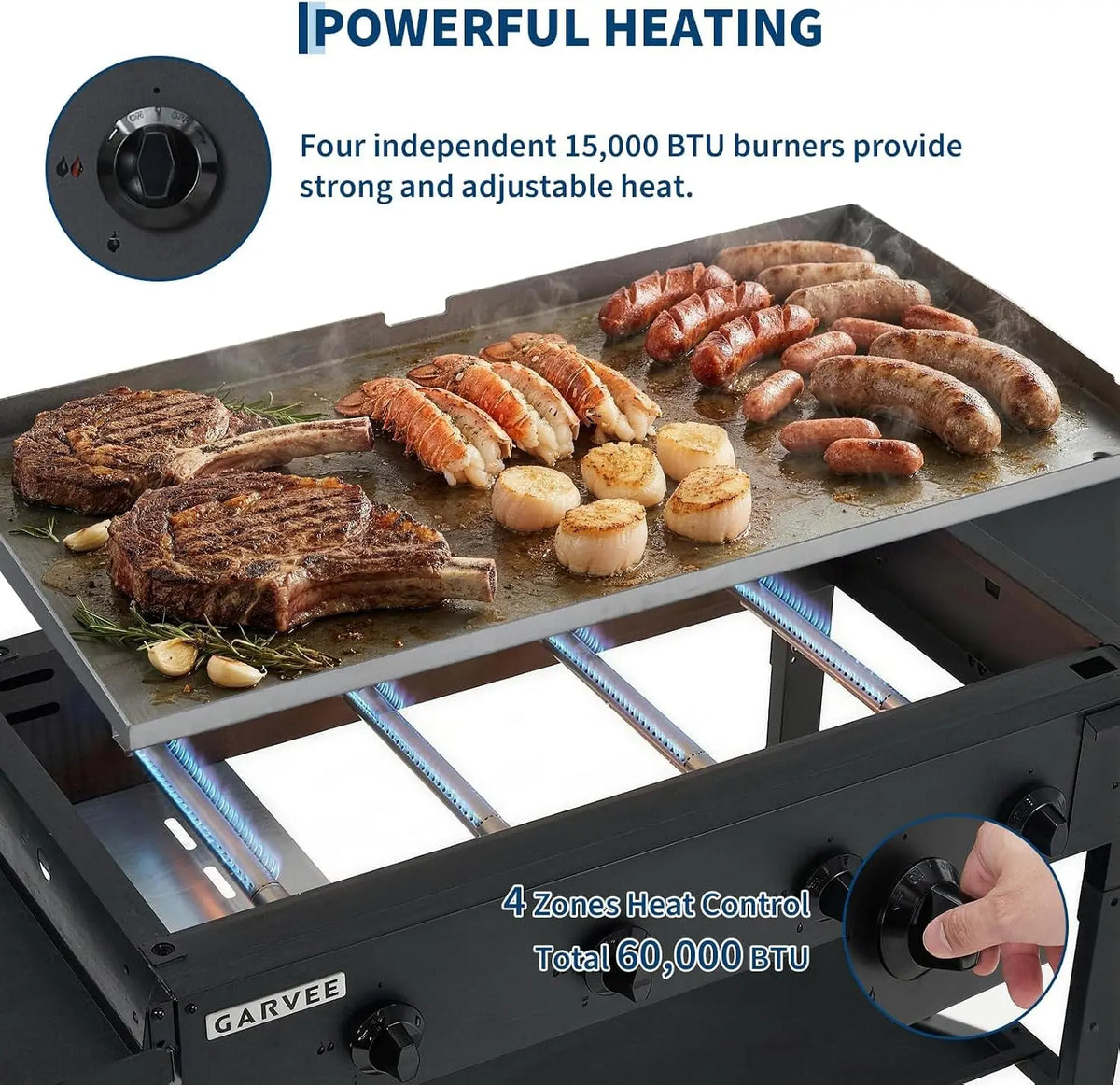 Tacleekii Four Burner Propane Flat Top Griddle for Outdoor Cooking