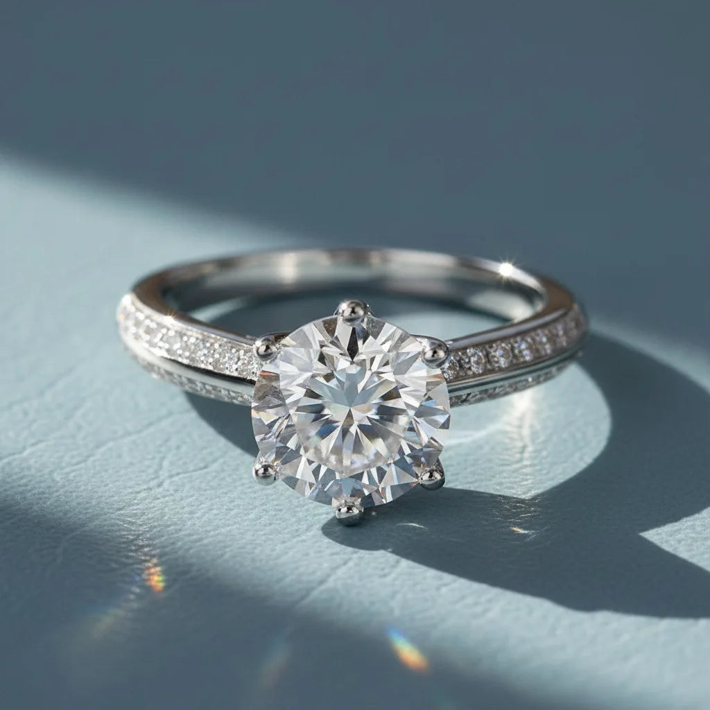 Lyee Cyee Brilliant Moissanite 925 Sterling Silver Ring