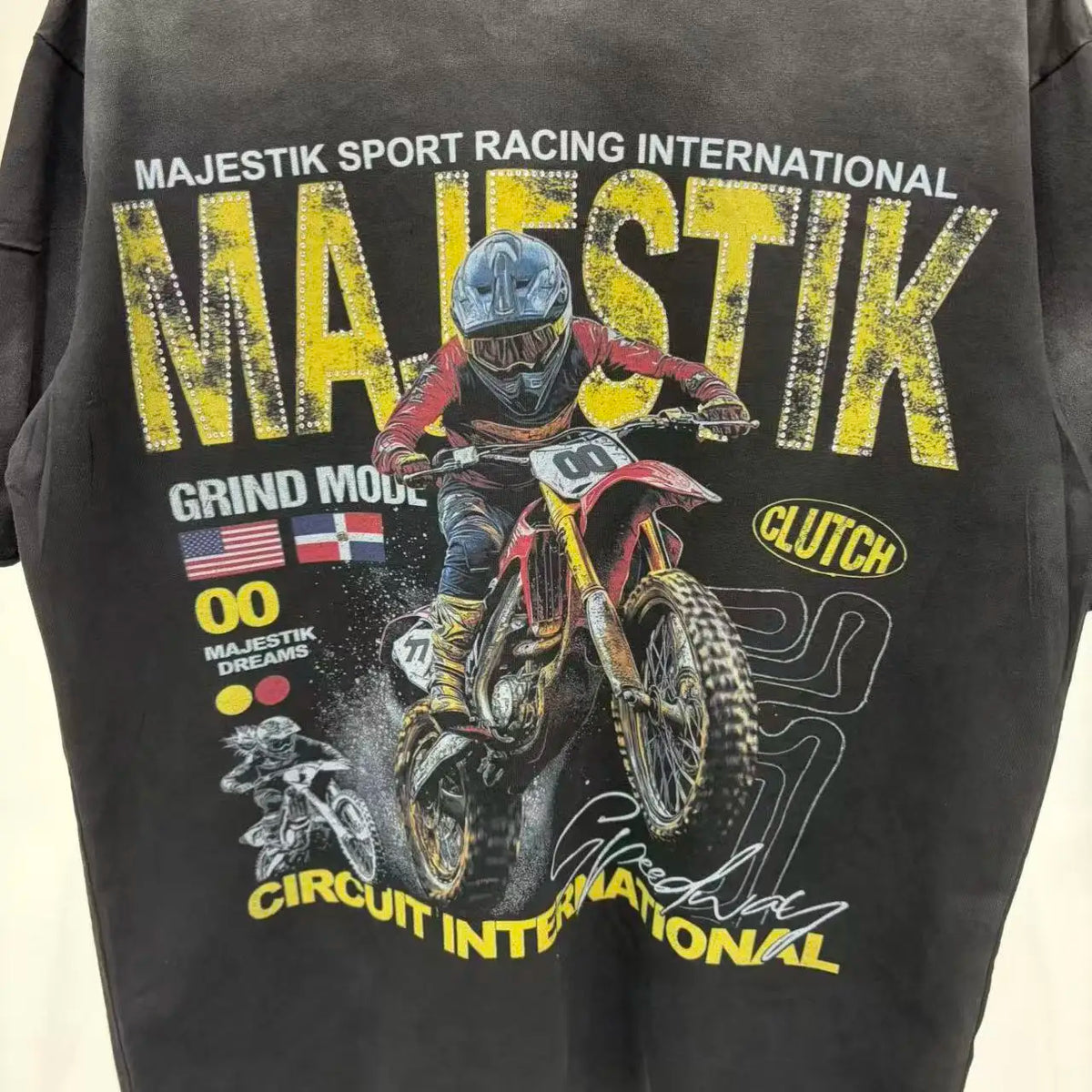 MAJESTIK Men's Cotton Rhinestone Letter Print Casual Sleeveless T Shirt