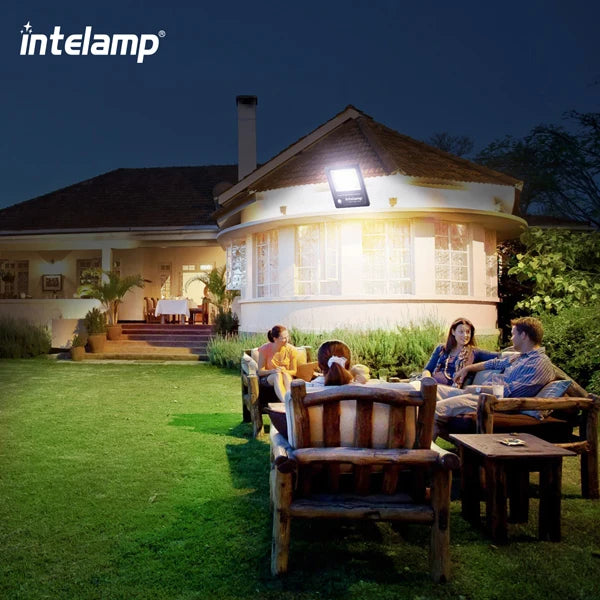 Intelamp Solar LED Flood Security Light With Motion Sensor