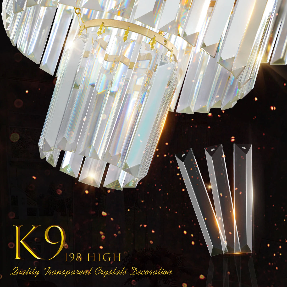 Zhikea 12 Light 4 Tier Crystal Chandelier With Bulbs