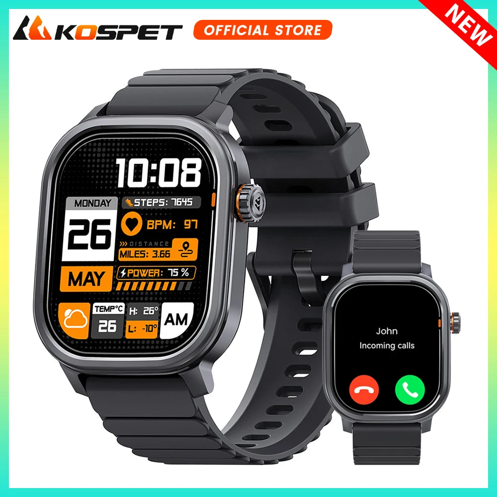 KOSPET Pulse AMOLED Smartwatch With Bluetooth Calling And Fitness Tracking
