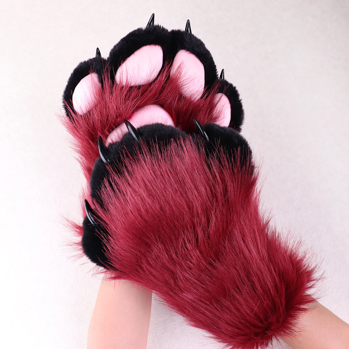 Faux Fur Cat Claw Cosplay Gloves for Animal Costume Parties