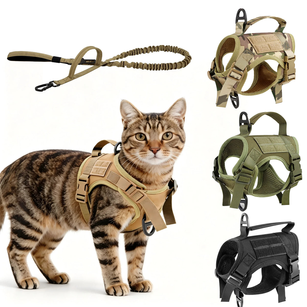 PETRAVEL Adjustable Escape Proof Cat Harness Vest With Leash Set