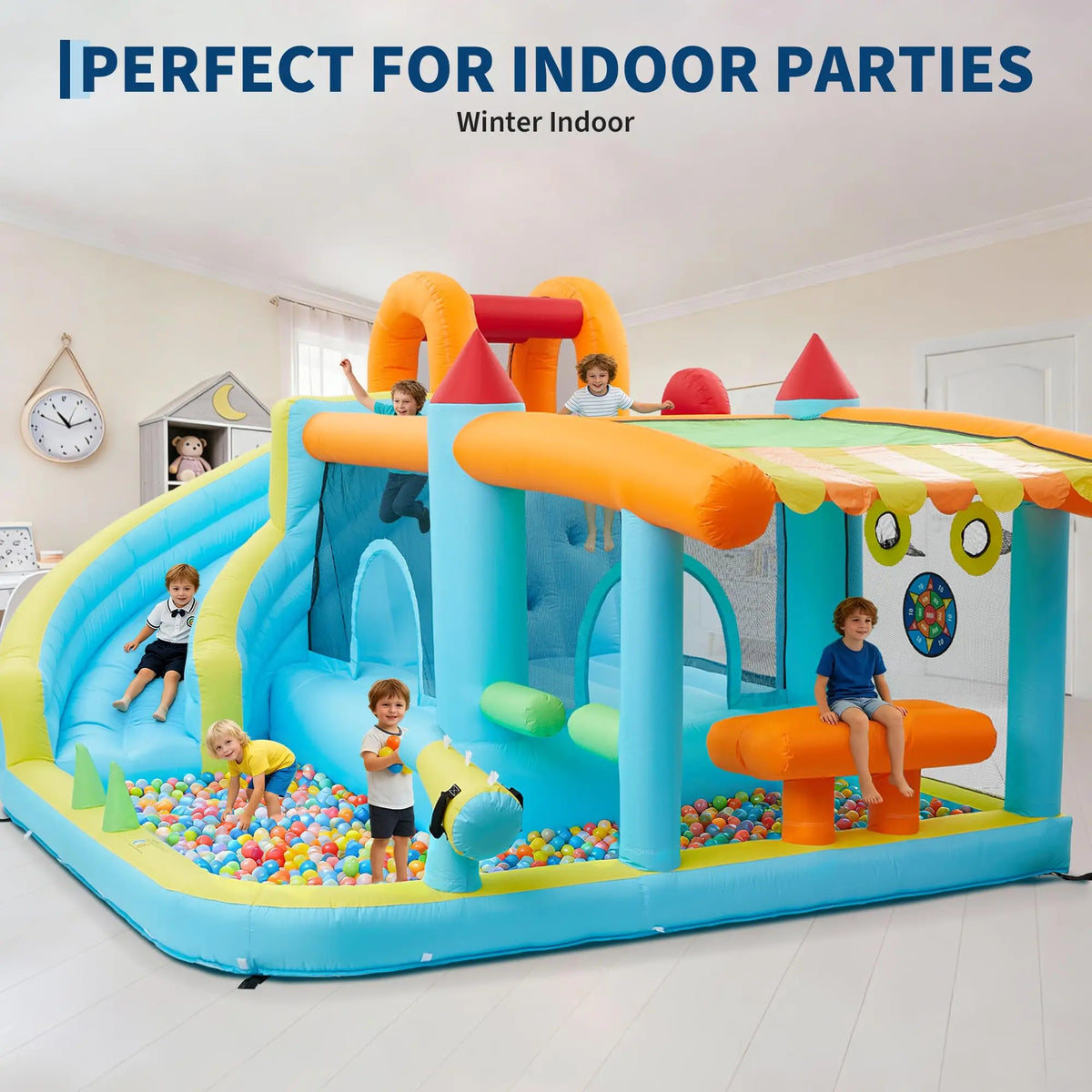 HiMISS Inflatable Bounce House With Slide For Kids Outdoor Play