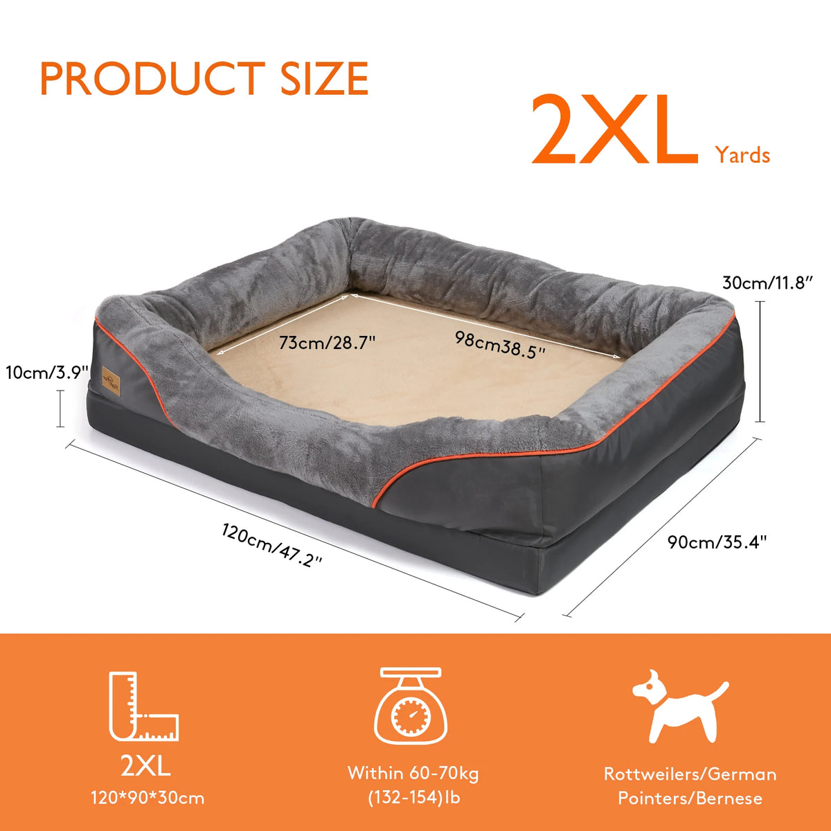 Bingopaw Removable Washable Fleece Dog Bed With Waterproof Cover