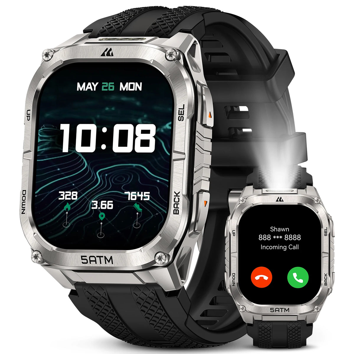 KOSPET Tank M4C GPS Smartwatch With Health Tracking And Flashlight