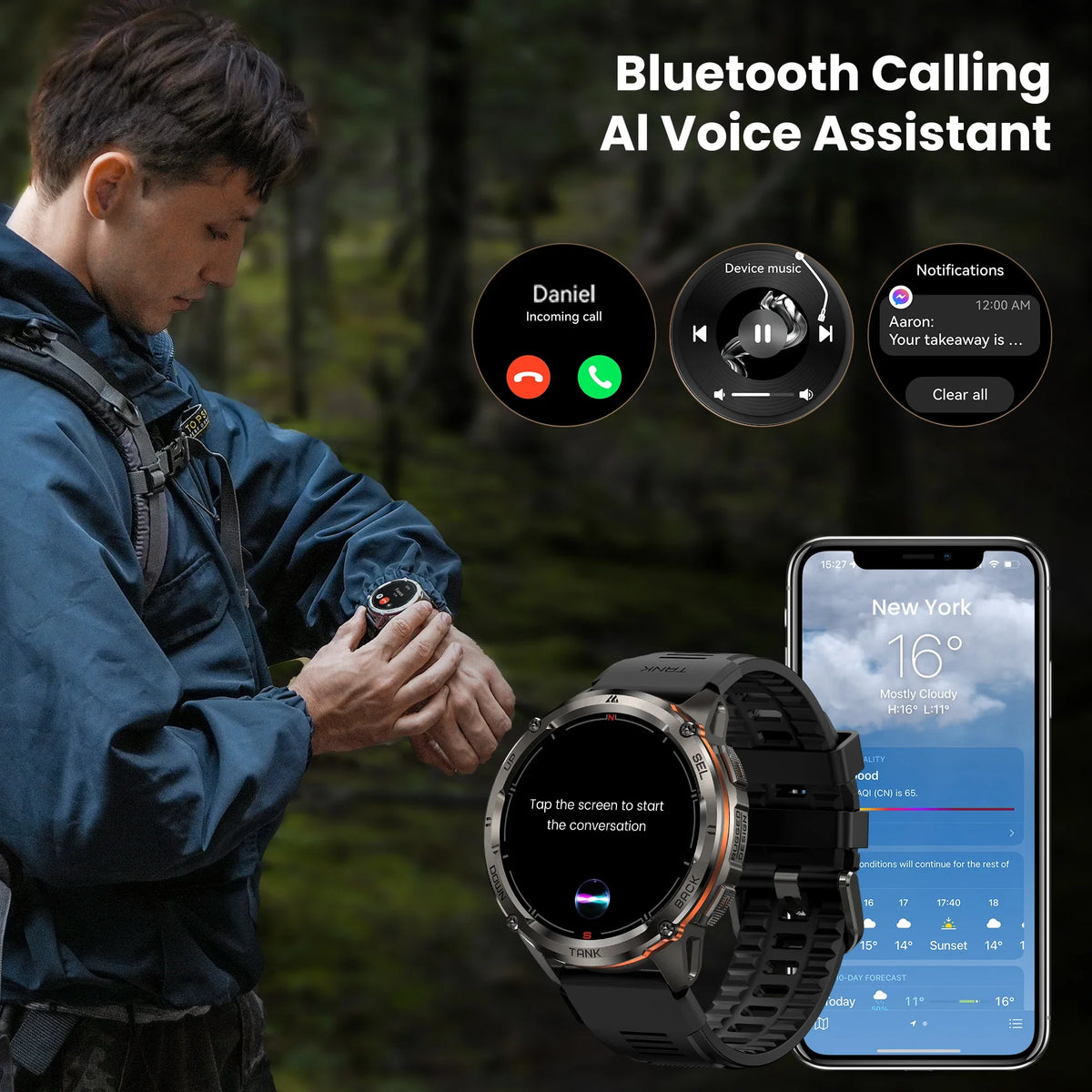 KOSPET Tank T3 Ultra 2 Bluetooth Waterproof Smart Watch