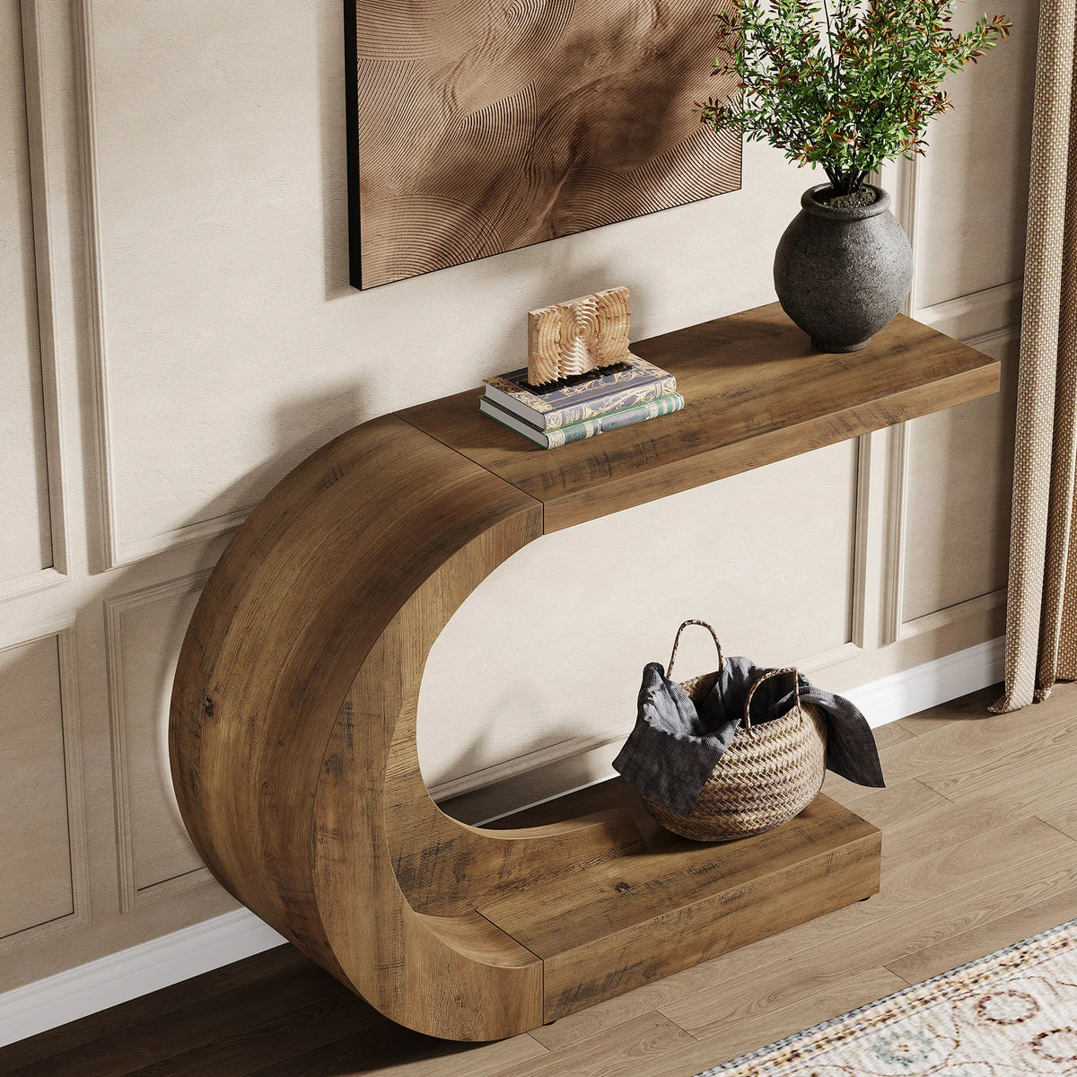 Tribesigns Mid Century Modern Wooden Entryway Console Table