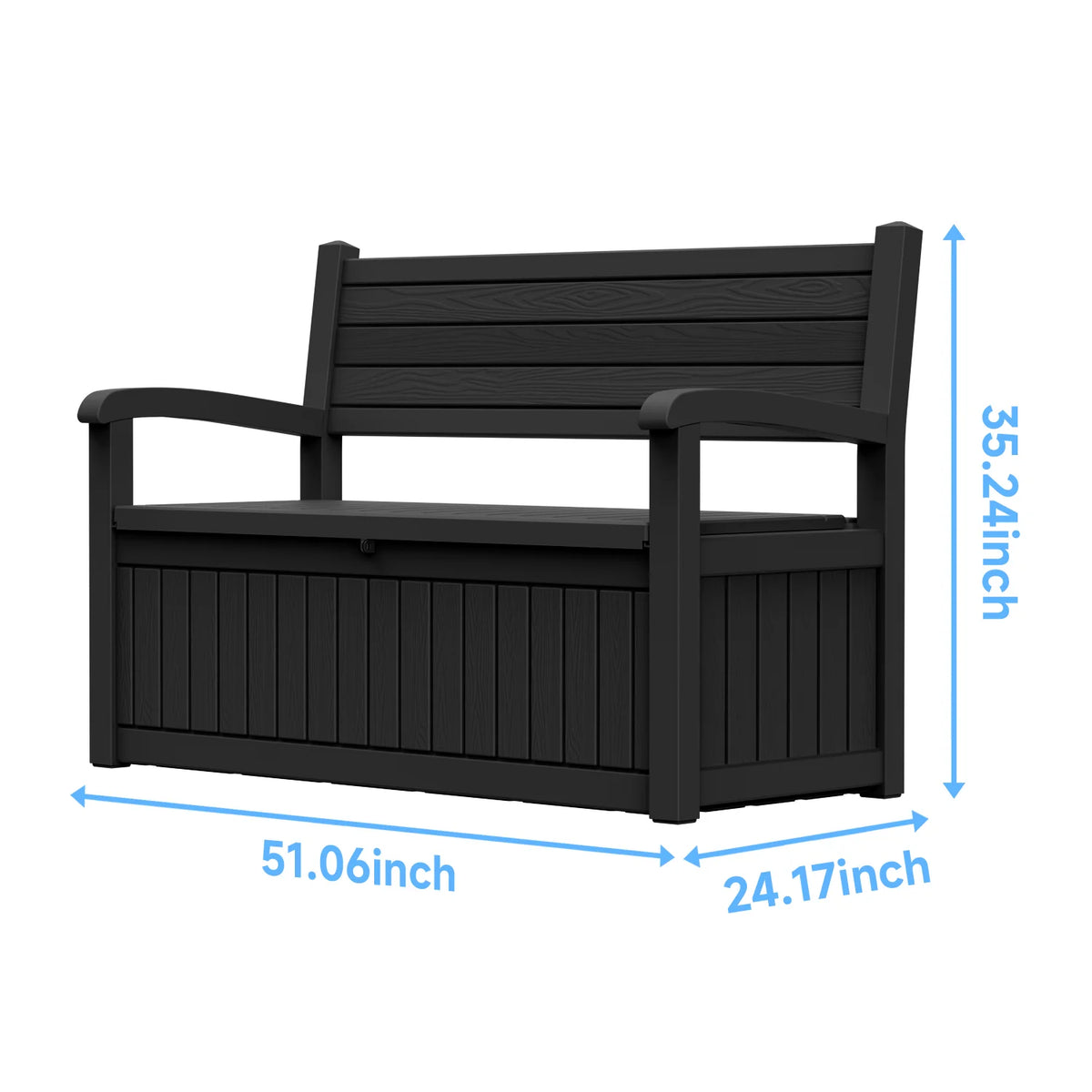 Weather Resistant Outdoor Patio Bench With Built In Storage Compartment