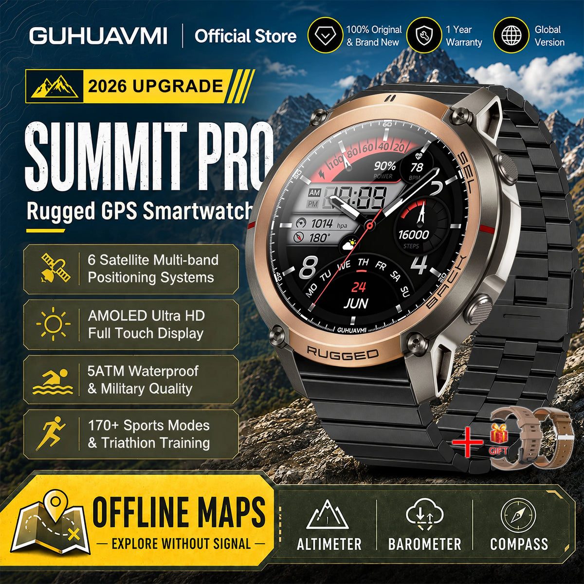 Professional GPS Smart Watch With Offline Maps And Sports Tracking