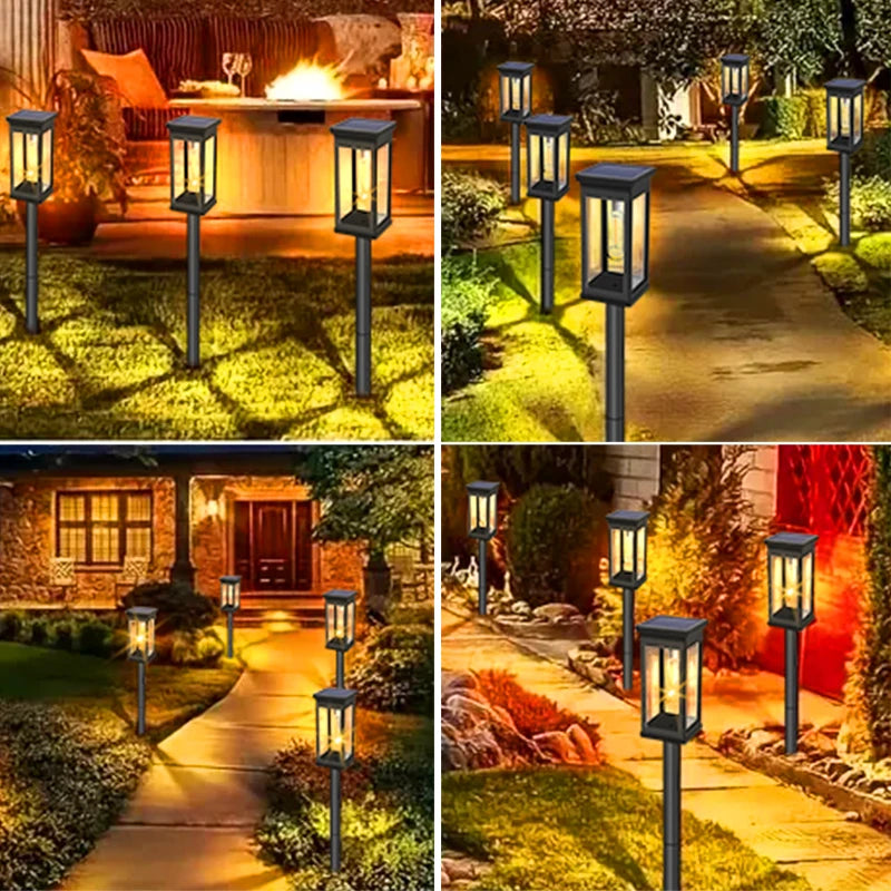 FAMCDC LED Solar Pathway Lights For Outdoor Garden Landscaping