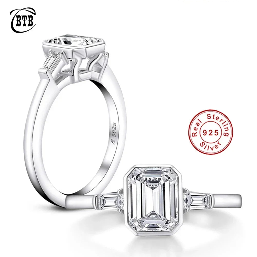 CBTB Sterling Silver 925 Moissanite Engagement Wedding Ring for Women