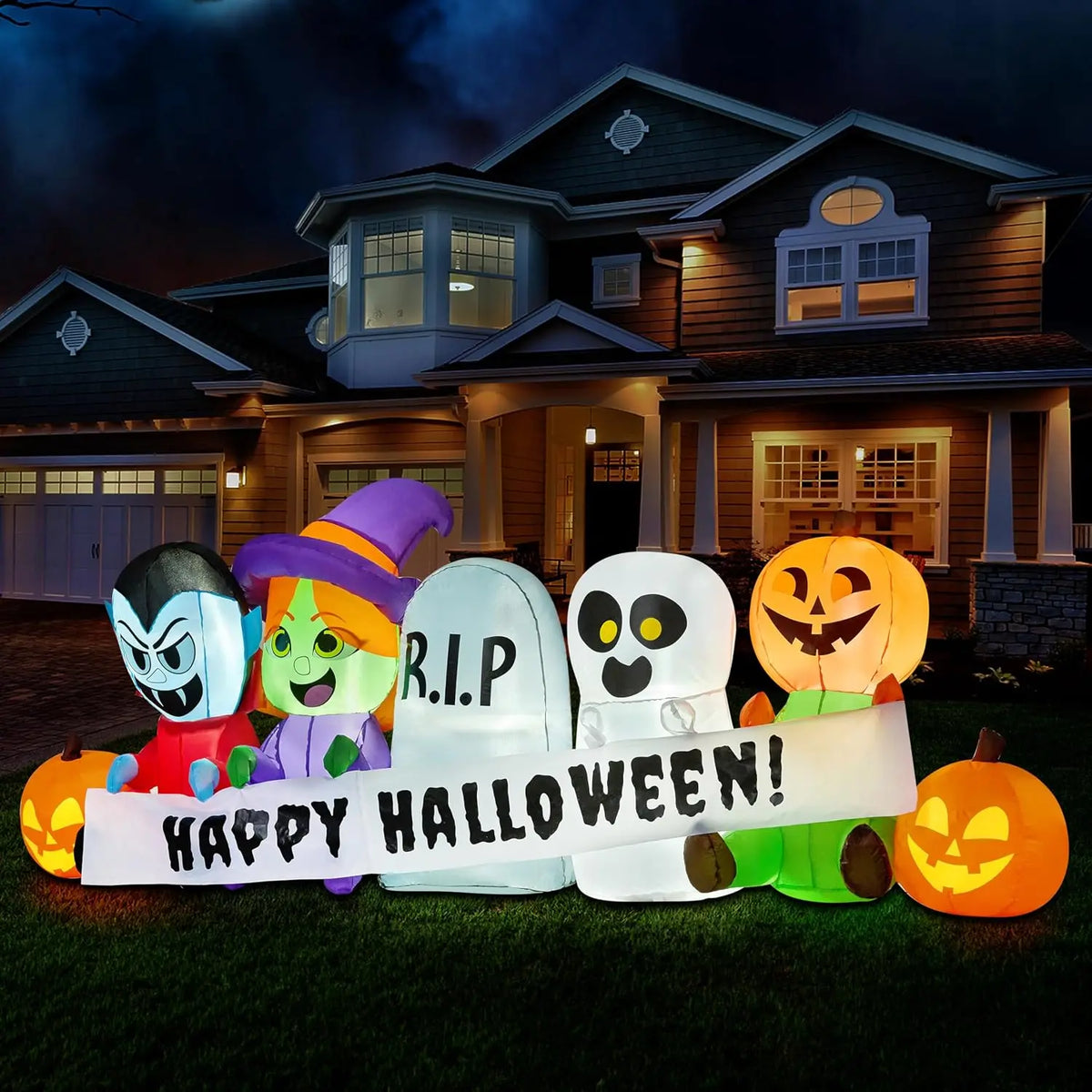 Joyfy Led Inflatable Halloween Yard Decoration With Spooky Characters