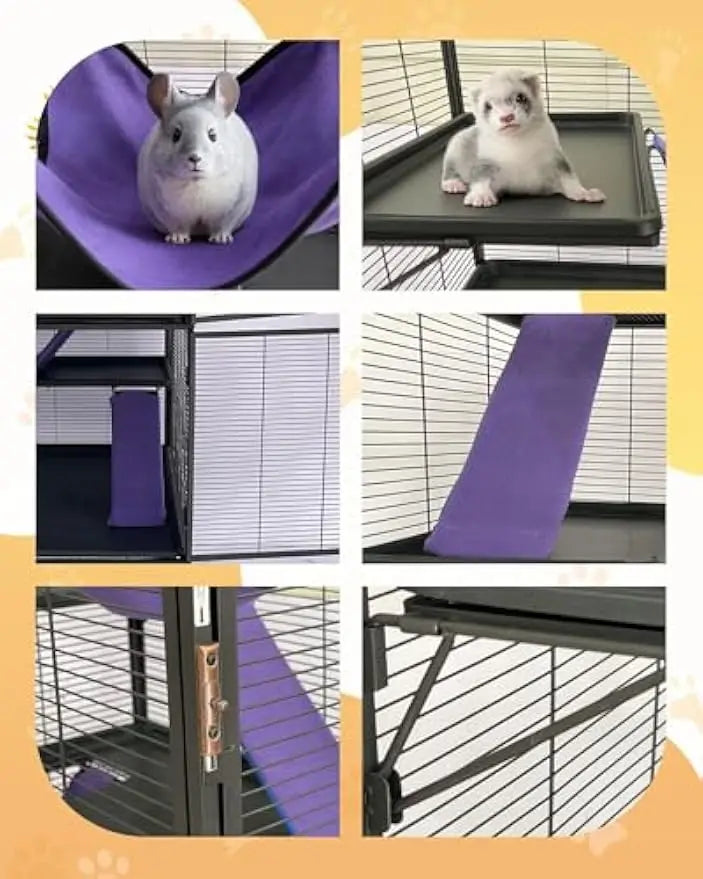 Garvee Multi Level Rolling Metal Small Animal Cage