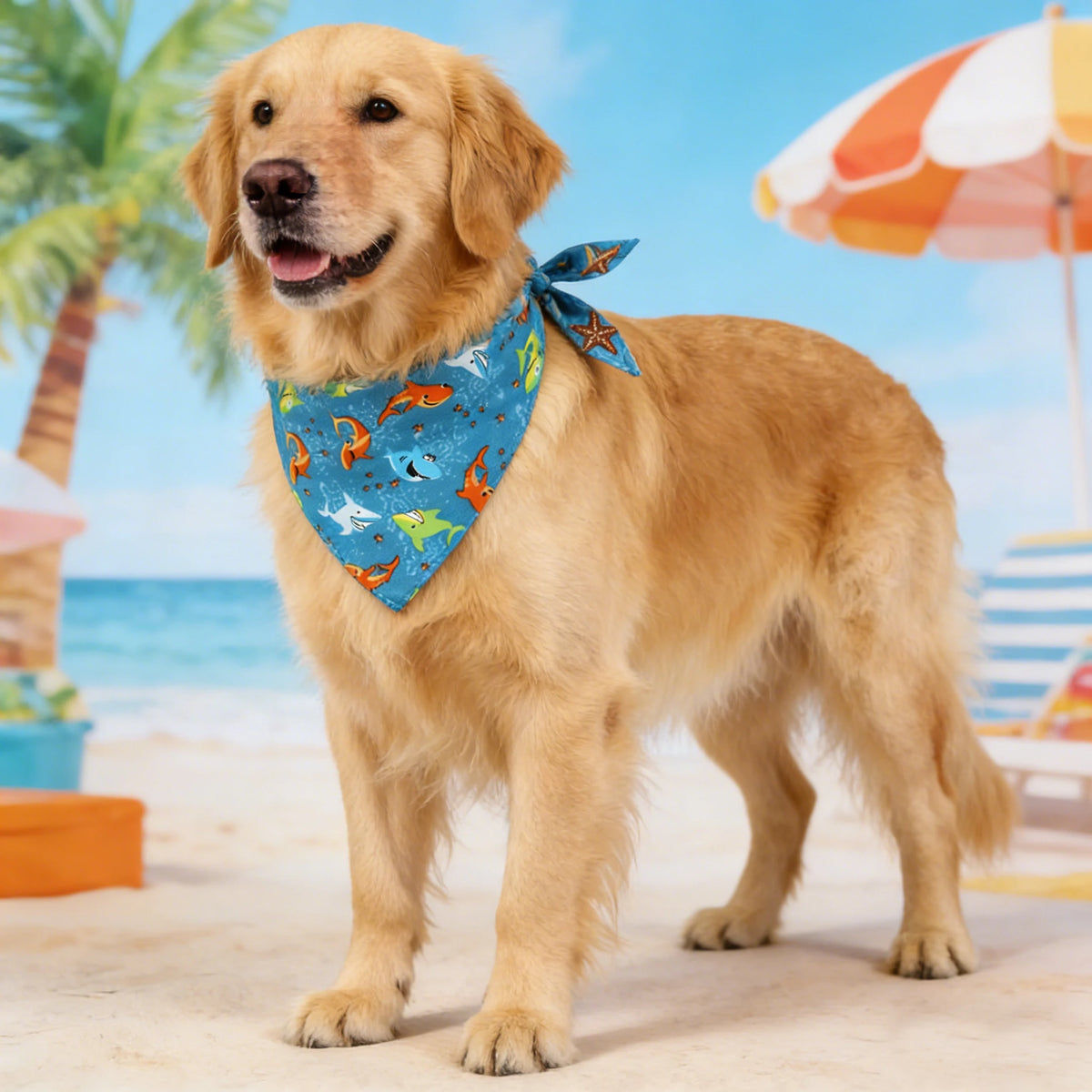 Soft Adjustable Fruit Floral Washable Dog Bandana Accessory