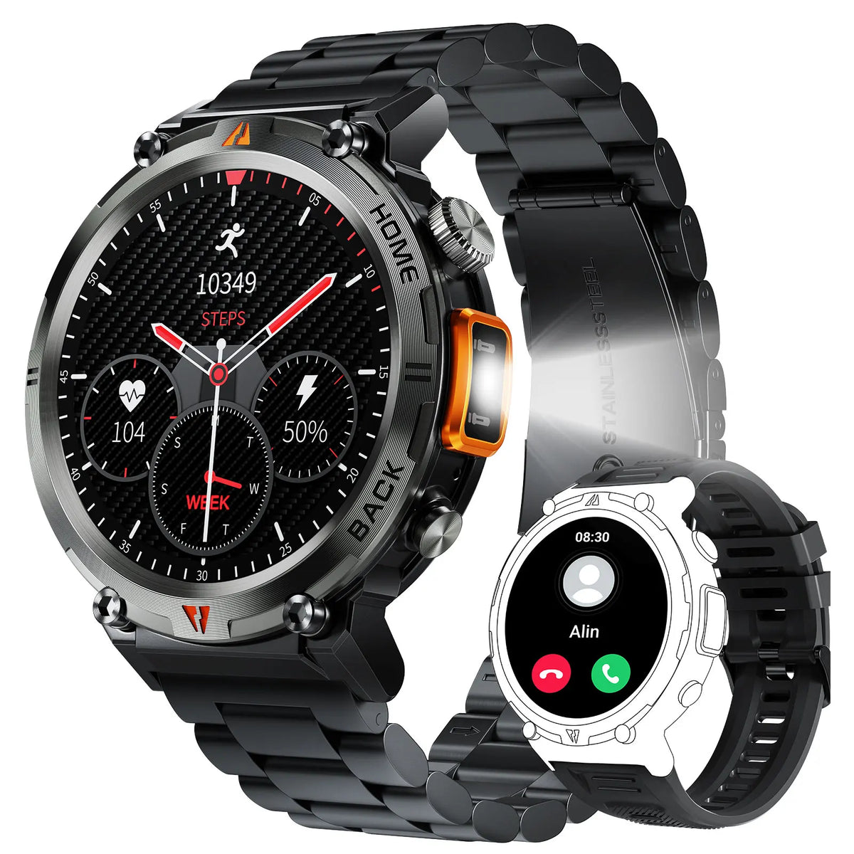LaNikar Bluetooth Calling Smartwatch With Touchscreen Health Monitoring