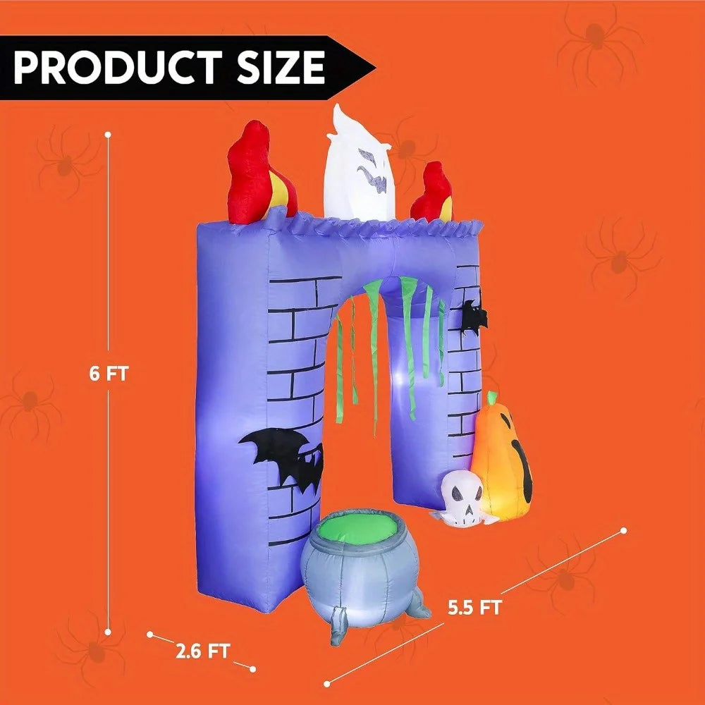 Halloween Inflatable Haunted Castle Outdoor Led Yard Decor