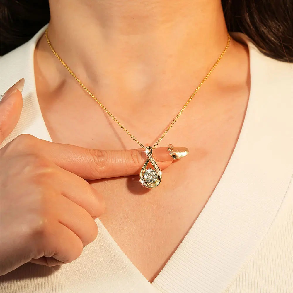 Oxtao Infinity Moissanite Pendant Necklace 14K Gold Filled Classic Gift