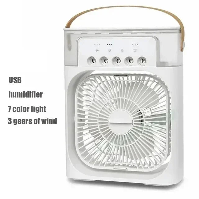 Portable 3 In 1 Air Cooler Humidifier Fan LED Light