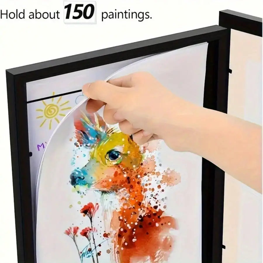 Foldable Magnetic Display Frame For Children Art And Photos