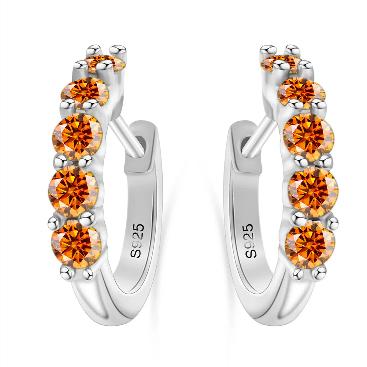 Classic 925 Sterling Silver Moissanite Stud Earrings For Women