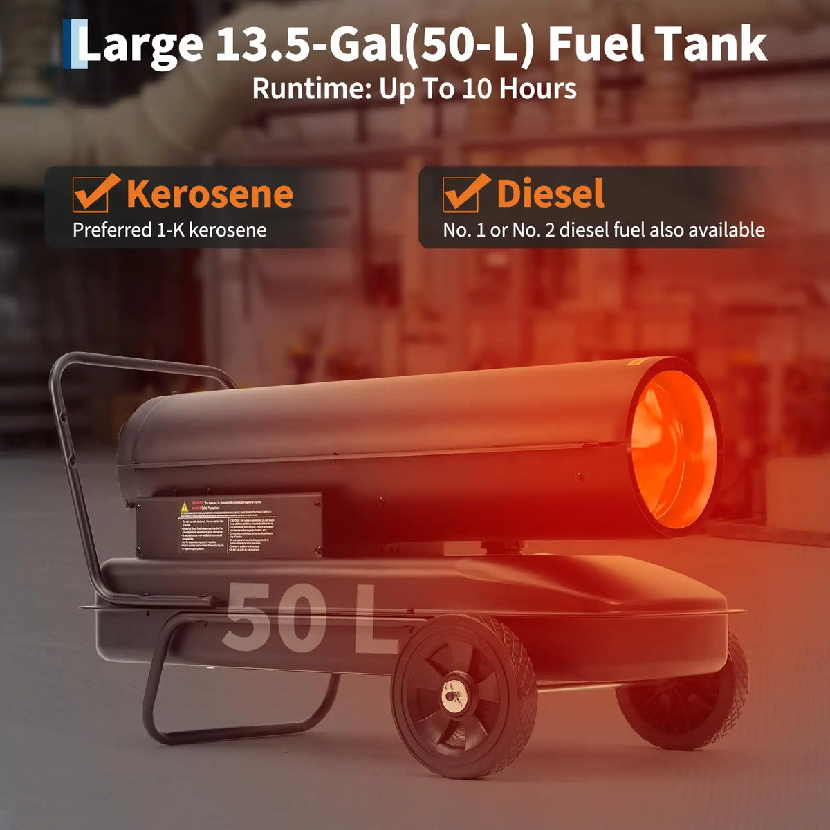 HiMISS 175000 BTU Kerosene Diesel Forced Air Industrial Heater