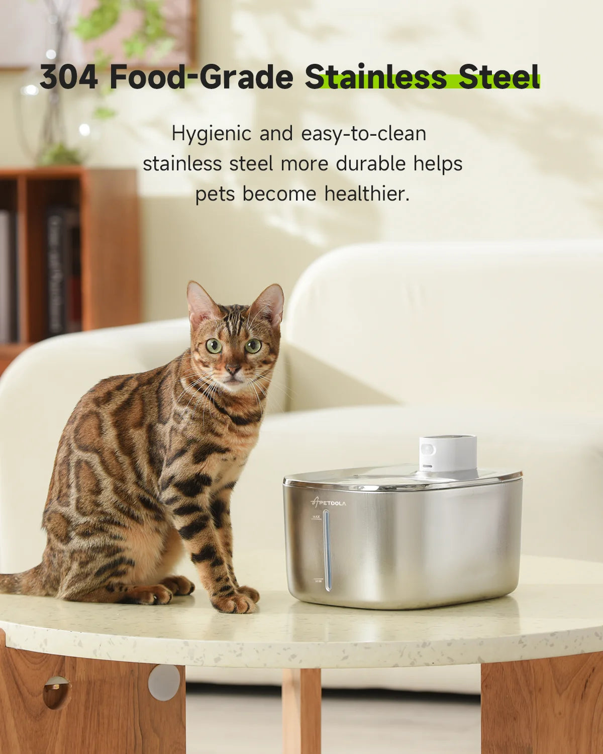APETDOLA Wireless Pet Water Fountain With Automatic Sensor