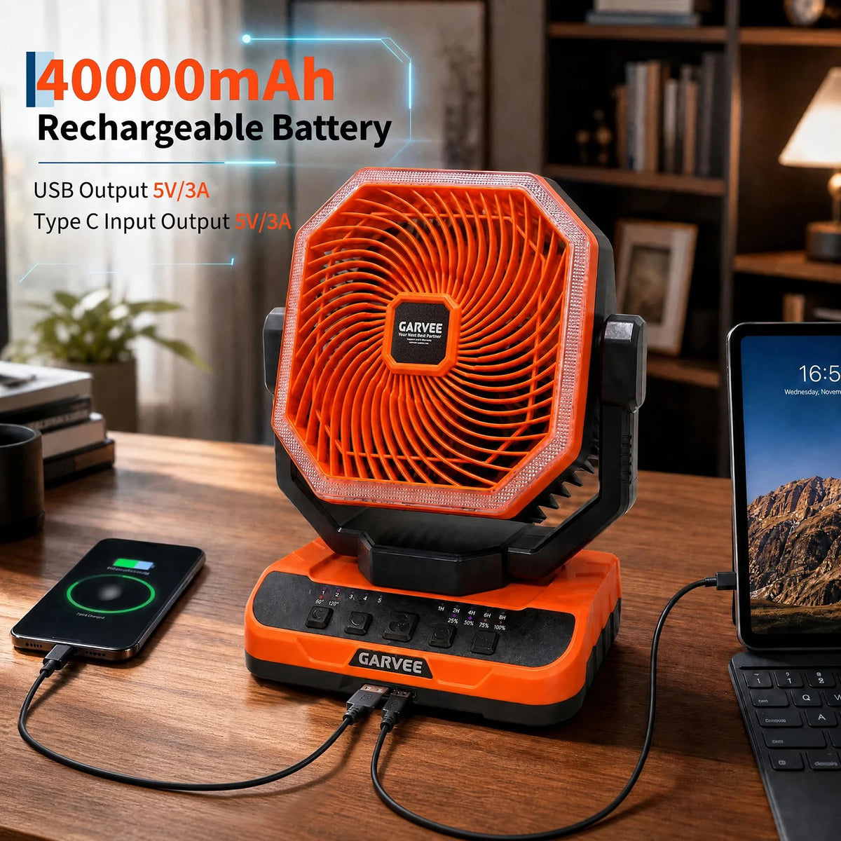 HiMISS Portable Camping Fan With Remote And Battery