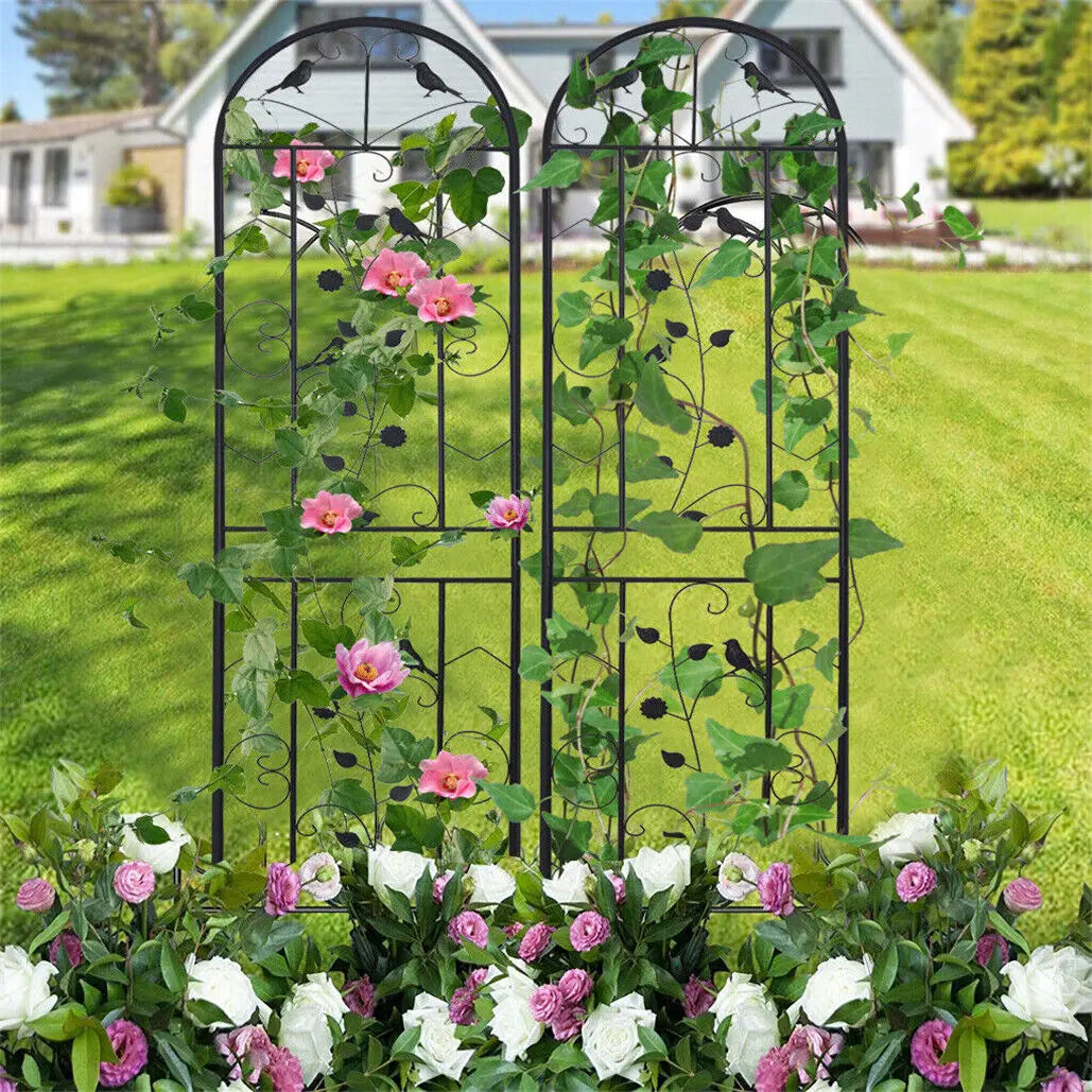 Metal Garden Trellis Fence For Climbing Plants And Flowers Support Panels