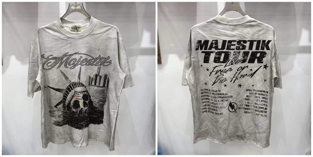 MAJESTIK Men's Cotton Rhinestone Letter Print Casual Sleeveless T Shirt