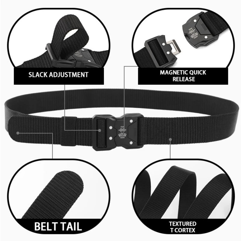 Quick Release Tactical Belt For Outdoor Sports And Everyday Wear