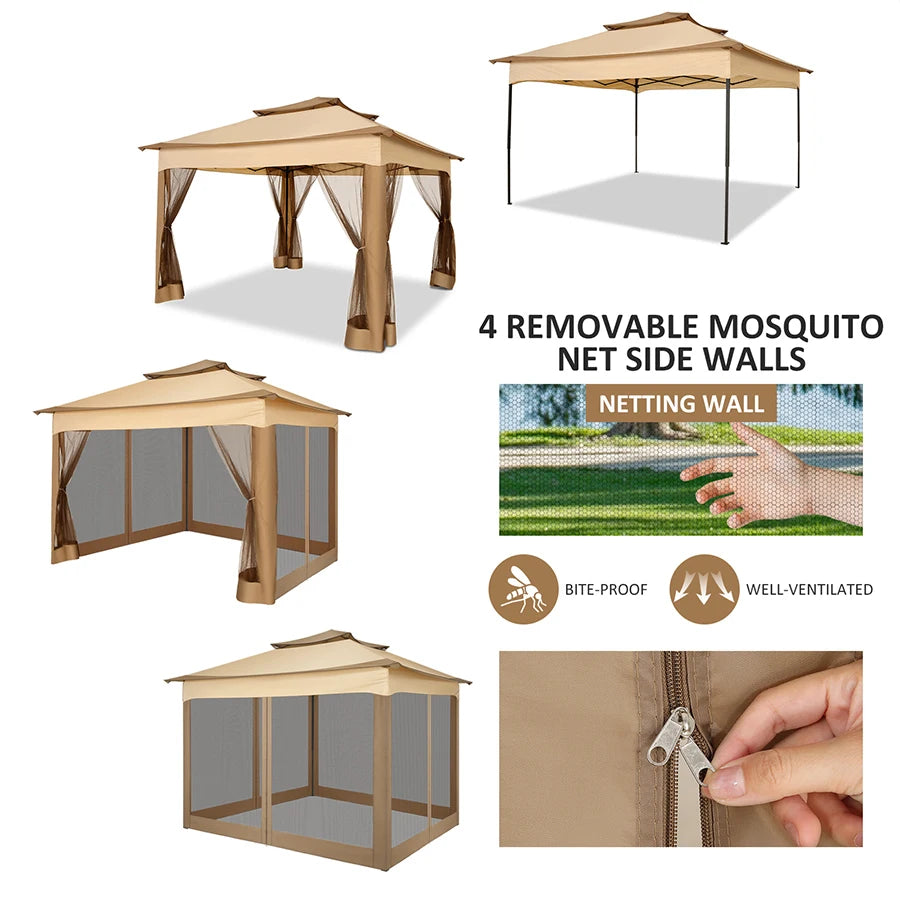 COBIZI Pop Up Gazebo with Mosquito Netting and Ventilated Roof