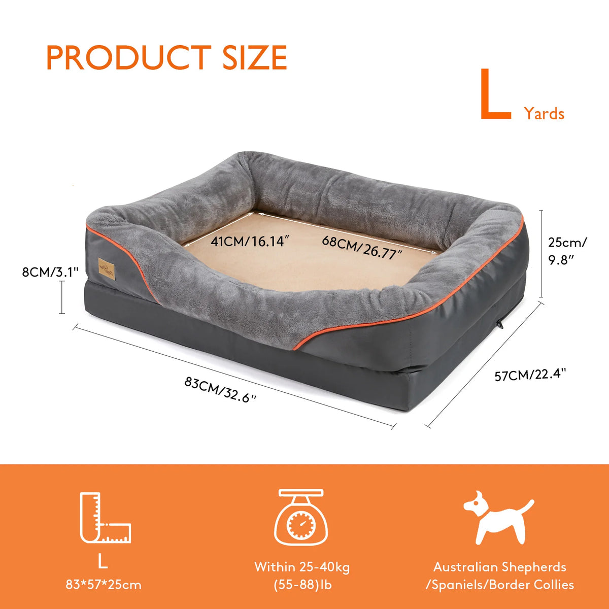 Bingopaw Removable Washable Fleece Dog Bed With Waterproof Cover