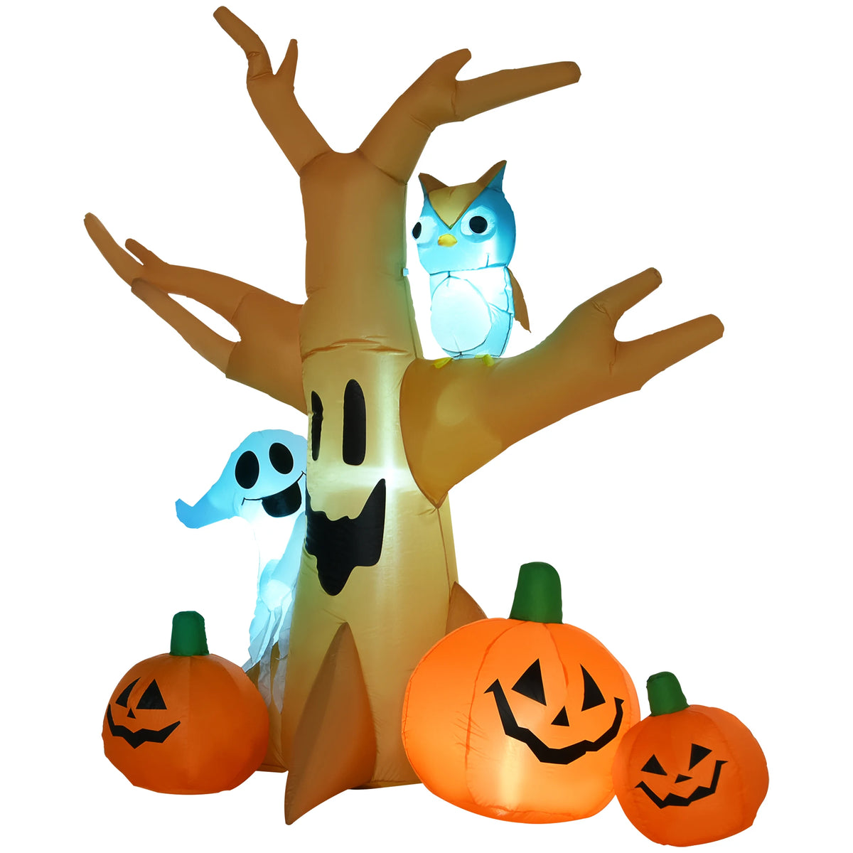 HOMCOM Inflatable Halloween Ghost Tree Outdoor Yard Decoration