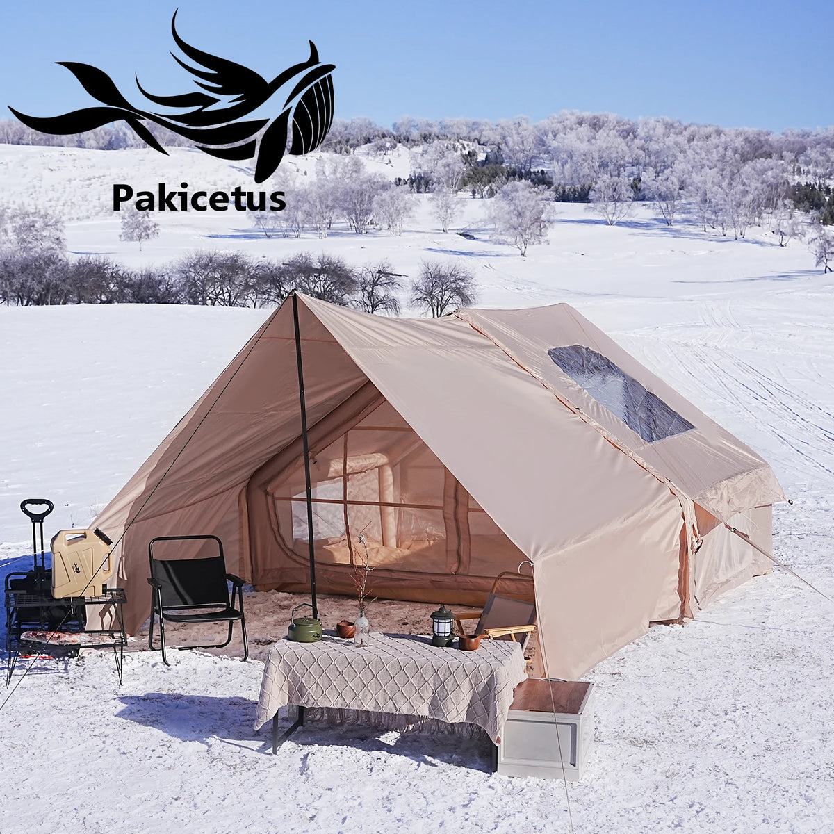 Pakicetus Inflatable Luxury Camping Tent With Roof Window and Carry Bag